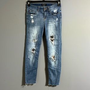 COPY - Judy Blue, Skinny Fit distressed with camo jeans size 27